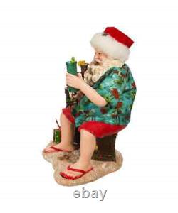 Tiki Bar Beach Santa Claus Christmas Parrothead 12 Fabriche Decor Kurt Adler