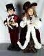 Traditions 27 Lighted Animated Victorian Carolers Boy & Girl 1990's Euc (1049)