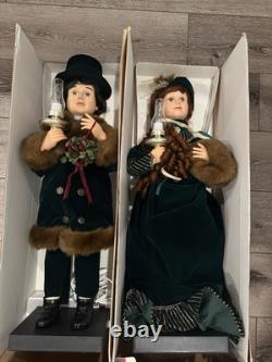 Traditions Animated Victorian Christmas Carolers 27 90s Green Vintage Excellent