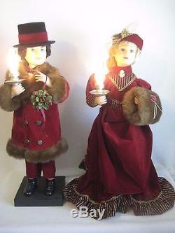 Traditions Animated Victorian Couple Christmas Holiday Lighted Moving Figures