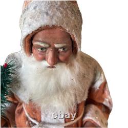 Two Sisters Studios Santa Claus Candy Container 15 with basket of Holly Spun