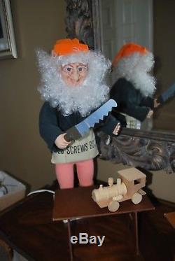 Two Vintage Telco Christmas Elves Motionette Animated Figures Free Ship