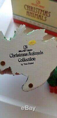 Two very RARE Silver Deer Christmas Animals Collection Tom Rubel