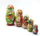 Unique Nesting Doll Alice In Wonderland 5 Piece Set Hand Painted One Of The Kind