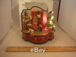 Ultra RARE Enesco Christmas Party Mice Multi-Action/Lights Music Box SEE VIDEO