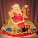 Union Blow Mold Santa Rocking Horse Christmas Don Featherstone Light Up Vintage
