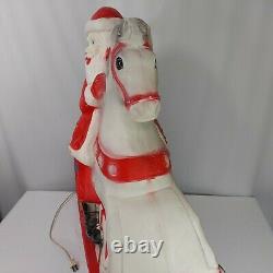 Union Blow Mold Santa Rocking Horse Christmas Don Featherstone Light Up Vintage