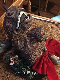 Unique-Hard to Find- ANIMATED SINGING Christmas MOOSE Trophy HEAD Wall Hanging