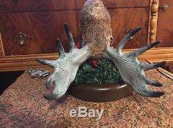 Unique-Hard to Find- ANIMATED SINGING Christmas MOOSE Trophy HEAD Wall Hanging