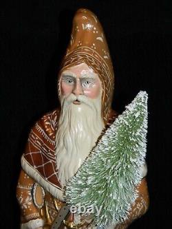 VAILLANCOURT Chalkware 2021 Large Neiman Marcus GINGERBREAD Father Christmas WOW