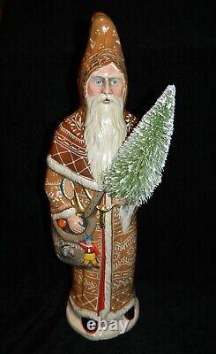 VAILLANCOURT Chalkware 2021 Large Neiman Marcus GINGERBREAD Father Christmas WOW