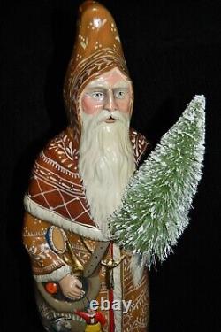 VAILLANCOURT Chalkware 2021 Large Neiman Marcus GINGERBREAD Father Christmas WOW