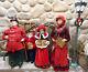 Victorian Dickens Set Of 4 Christmas Carolers Set 27-37 Tall With Lamp
