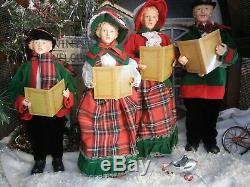 VICTORIAN LARGE 18 inch 4 PIECE DELUXE CAROLER SET CHRISTMAS (NEW) R-3