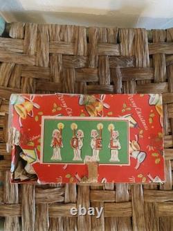 VINTAGE 1950s NOEL CHRISTMAS ANGELS RELCO Ceramic Candle Holders Japan Figurines