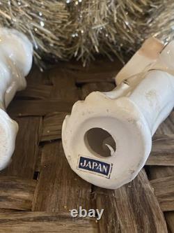 VINTAGE 1950s NOEL CHRISTMAS ANGELS RELCO Ceramic Candle Holders Japan Figurines