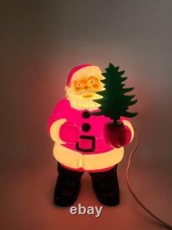 VINTAGE'50s ROYALITE LIGHTED PLASTIC SANTA CLAUS WithCHRISTMAS TREE ORIGINAL BOX