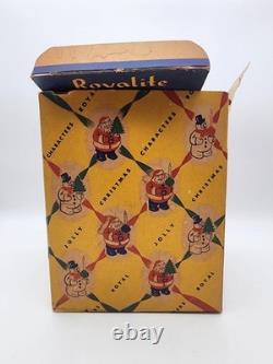 VINTAGE'50s ROYALITE LIGHTED PLASTIC SANTA CLAUS WithCHRISTMAS TREE ORIGINAL BOX