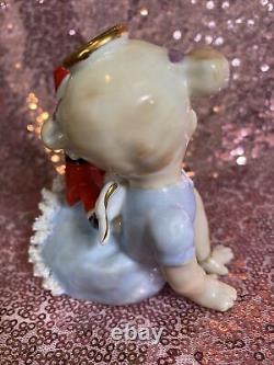 VINTAGE Girl ANGEL Plays SANTA DOLL December CHRISTMAS PIGTAILS Dress Japan