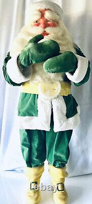 VINTAGE HAROLD GALE SANTA 7 UP FROM STORE DISPLAY RARE GREEN OUTFIT EVC Over 3ft