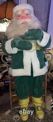 VINTAGE HAROLD GALE SANTA 7 UP FROM STORE DISPLAY RARE GREEN OUTFIT EVC Over 3ft