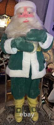 VINTAGE HAROLD GALE SANTA 7 UP FROM STORE DISPLAY RARE GREEN OUTFIT EVC Over 3ft