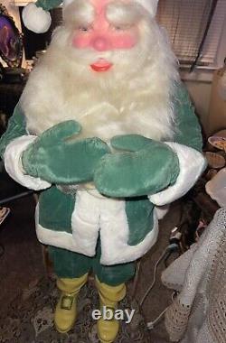 VINTAGE HAROLD GALE SANTA 7 UP FROM STORE DISPLAY RARE GREEN OUTFIT EVC Over 3ft