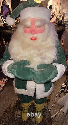 VINTAGE HAROLD GALE SANTA 7 UP FROM STORE DISPLAY RARE GREEN OUTFIT EVC Over 3ft