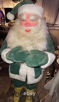 VINTAGE HAROLD GALE SANTA 7 UP FROM STORE DISPLAY RARE GREEN OUTFIT EVC Over 3ft