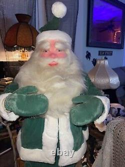 VINTAGE HAROLD GALE SANTA 7 UP FROM STORE DISPLAY RARE GREEN OUTFIT EVC Over 3ft