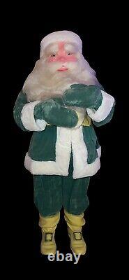 VINTAGE HAROLD GALE SANTA 7 UP FROM STORE DISPLAY RARE GREEN OUTFIT EVC Over 3ft