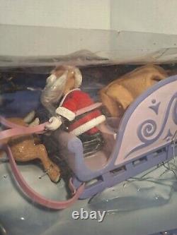 VINTAGE Memory Lane Rudolph With Santa's Sleigh & Reindeer TEAM Set RARE