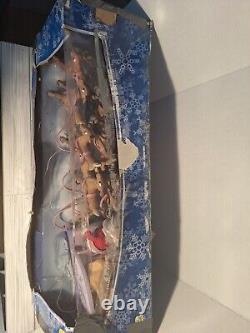 VINTAGE Memory Lane Rudolph With Santa's Sleigh & Reindeer TEAM Set RARE