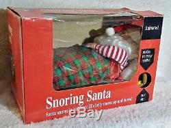 VINTAGE SNORING SANTA Sleeping 16 BATTERY OPERATED BOX Christmas Loud Northpole