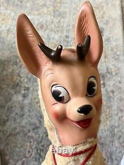 VTG 1950'S ROKO RUBBER FACE Rudolph Christmas Reindeer