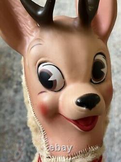 VTG 1950'S ROKO RUBBER FACE Rudolph Christmas Reindeer