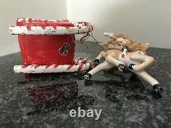 VTG 1956 Lefteris Exclusives Ceramic Christmas Figurines Girl Sleigh Deer Japan
