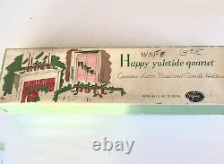 VTG 1956 NAPCO Noel Angels Happy Yuletide Quartet Candle Holders/ Vases Box-RARE