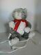 Vtg 1986 Telco Motion-ette Animated Christmas Striped Cat Plush 15''tall Withtag