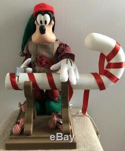 VTG 1996 Santas Best Disney Animated 22 Goofy Sawing Candy Cane Holiday Works