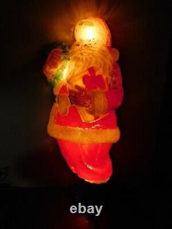 VTG 30 1950's NOMA FLAT BACK Christmas Lighted Santa Claus Early Blow Mold