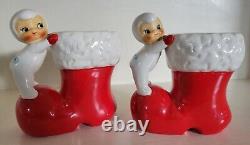 VTG 50's Holt Howard Christmas Snow Babies Ceramic Planter 5×5 2 Available