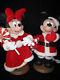Vtg Animated Electric Santa's Best Minnie & Mickey Mouse Christmas Figurine Set
