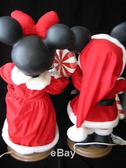 VTG Animated Electric Santa's Best MINNIE & MICKEY MOUSE Christmas Figurine Set