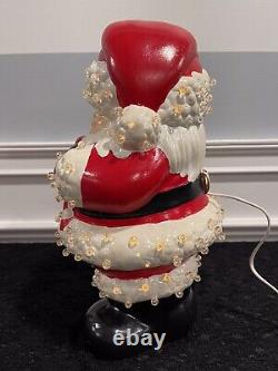 VTG Atlantic Mold Winking Santa & MrS Claus LAMPS Christmas Hand Painted Ceramic