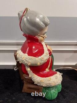 VTG Atlantic Mold Winking Santa & MrS Claus LAMPS Christmas Hand Painted Ceramic