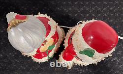 VTG Atlantic Mold Winking Santa & MrS Claus LAMPS Christmas Hand Painted Ceramic