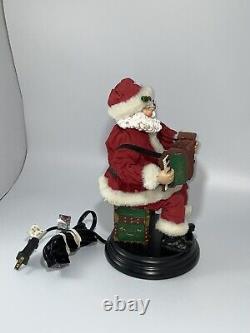 VTG Beautiful & Well Kept Santa Statue Playing Accordion Music Box, 11.5 6 6
