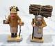 Vtg Erzgebirge Germany Hand Carved Wooden Woodsman Couple Unique Rare Pristine