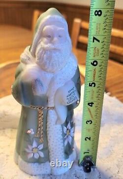 VTG Fenton Bejeweled Santa. Christmas. Handpainted. Powell. #107. Winter. EUC